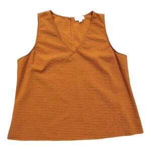 Nordstrom Orange/Brown Formal Tank Top Blouse Size Large Excellent Condition